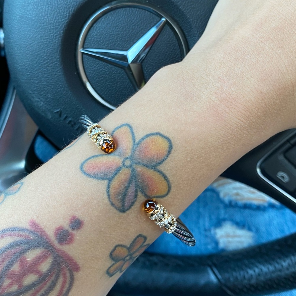 Auth. David Yurman Helena Citrine & Diamond Cuff